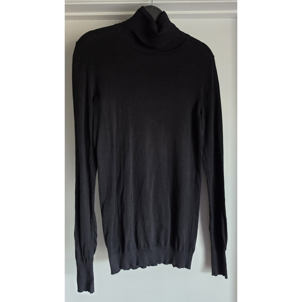 United Colors of Benetton Turtleneck Sweater Black Long Sleeve Pullover Top
